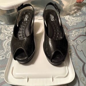 Black Peep Toe Women's Shoes